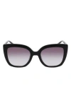 Longchamp Le Pliage 53mm Gradient Rectangular Sunglasses In Black