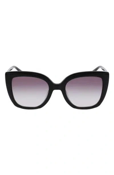 Longchamp Le Pliage 53mm Gradient Rectangular Sunglasses In Black