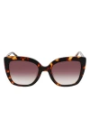Longchamp Le Pliage 53mm Gradient Rectangular Sunglasses In Dark Havana