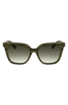 Longchamp Le Pliage 55mm Gradient Butterfly Sunglasses In Striped Green