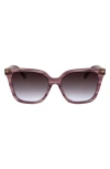 Longchamp Le Pliage 55mm Gradient Butterfly Sunglasses In Striped Purple