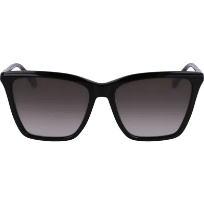 Longchamp Le Pliage 56mm Gradient Rectangular Sunglasses In Black