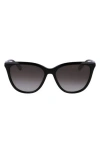 Longchamp Le Pliage 56mm Gradient Tea Cup Sunglasses In Black