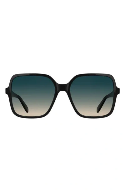 Longchamp Le Pliage 57mm Gradient Modified Rectangular Sunglasses In Black