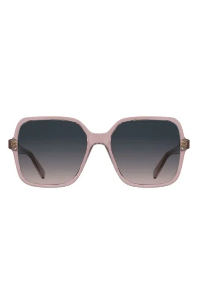 Longchamp Le Pliage 57mm Gradient Modified Rectangular Sunglasses In Gray