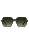 Longchamp Le Pliage 57mm Gradient Modified Rectangular Sunglasses In Green