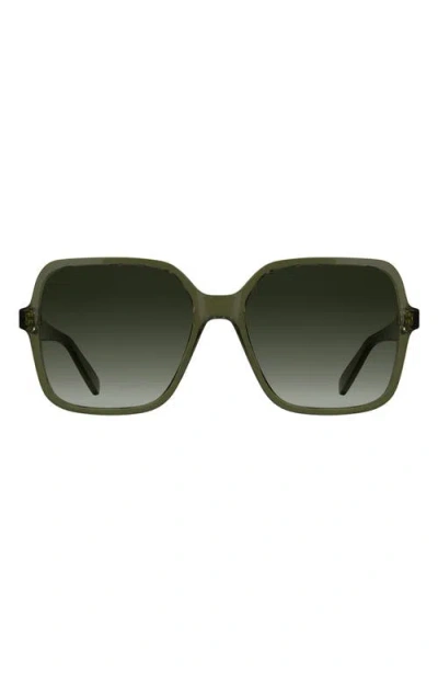 Longchamp Le Pliage 57mm Gradient Modified Rectangular Sunglasses In Green