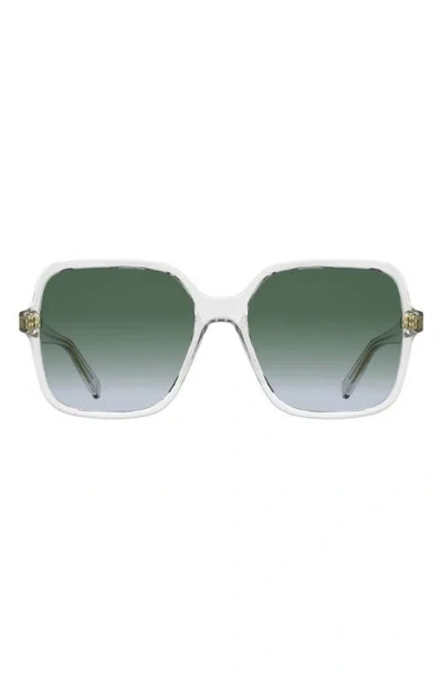 Longchamp Le Pliage 57mm Gradient Modified Rectangular Sunglasses In Green