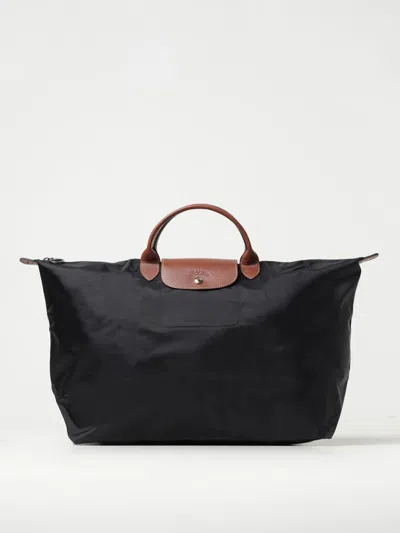 Longchamp Le Pliage Bag In Nylon And Grained Leather In Black