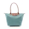 Longchamp Le Pliage Brown Green Canvas Leather Tote Bag