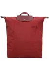 Longchamp Le Pliage Canvas Backpack In Red