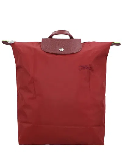 Longchamp Le Pliage Canvas Backpack In Red
