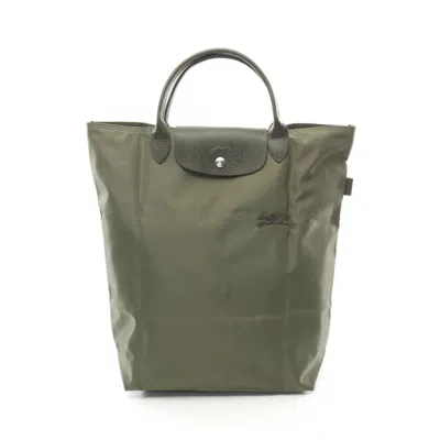 Longchamp Le Pliage Canvas Leather Shopping Bag Tote Bag In Green