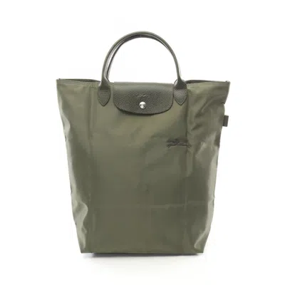 Longchamp Le Pliage Canvas Leather Shopping Bag Tote Bag In Green