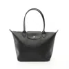 Longchamp Le Pliage Canvas Leather Tote Bag In Black