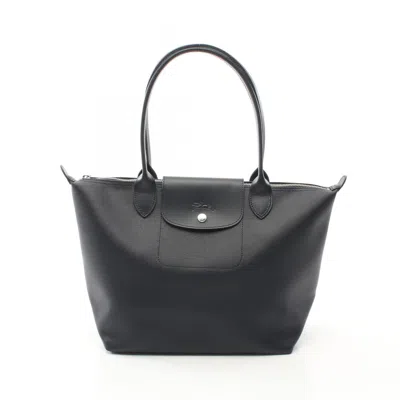 Longchamp Le Pliage Canvas Leather Tote Bag In Blue