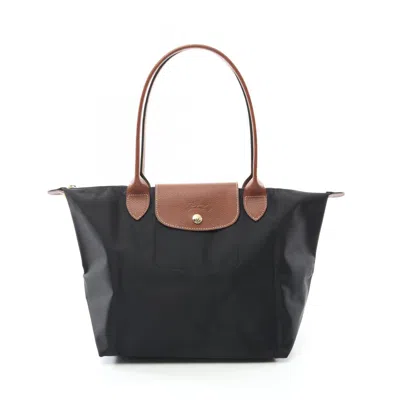 Longchamp Le Pliage Canvas Leather Tote Bag In Multi