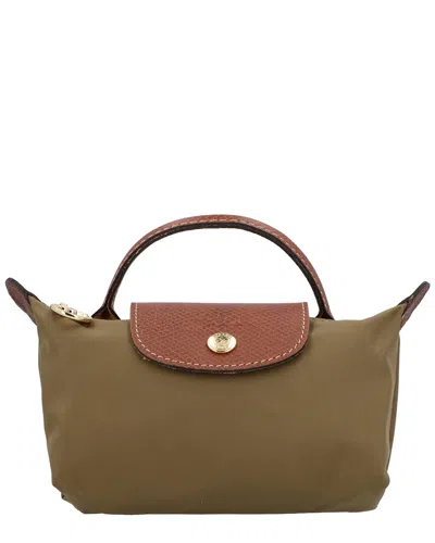 Longchamp Le Pliage Canvas Pochette In Brown