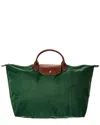 Longchamp Le Pliage Canvas Tote In Green