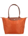 Longchamp Le Pliage Canvas Tote In Red