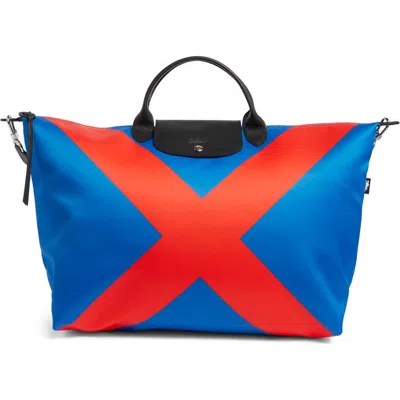 Longchamp Le Pliage Casaque Recycled Canvas Travel Bag In Blue