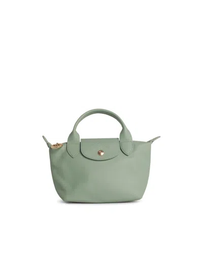 Longchamp 'le Pliage Cera' Green Leather Bag