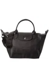 Longchamp Le Pliage Cuir Tote Bag In Black