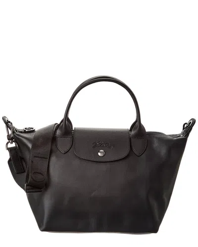 Longchamp Extra Small Le Pliage Xtra Leather Top Handle Bag In Black