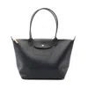 Longchamp Le Pliage City L Tote Bag Canvas Leather In Black
