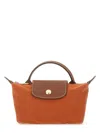 Longchamp Le Pliage Clutch Bag With Handle In Brown