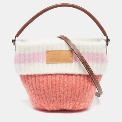 Pre-owned Longchamp Le Pliage Cocooning S Multicolor Leather And Wool Crossbody Bag