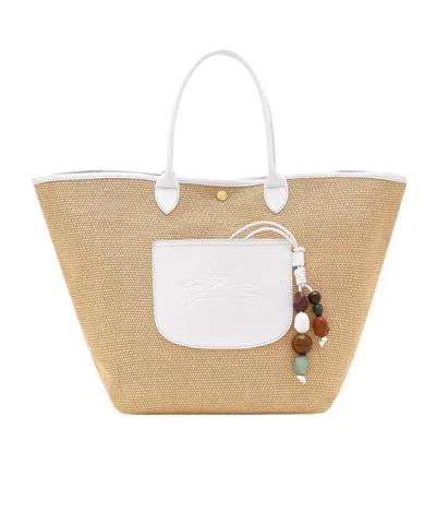 Longchamp Le Pliage Collection Basket Bag In White