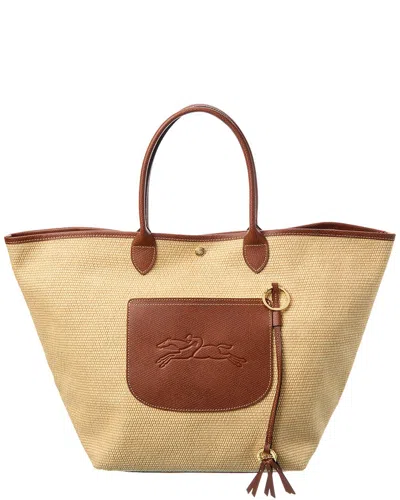 Longchamp Le Pliage Collection Large Raffia Basket Bag