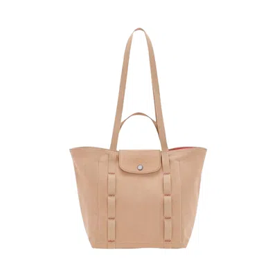 Pre-owned Longchamp Le Pliage Collection M Tote Bag 'beige' | Tan | Women's Size Onesize