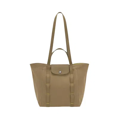 Pre-owned Longchamp Le Pliage Collection M Tote Bag 'lichen' | Grey | Women's Size Onesize