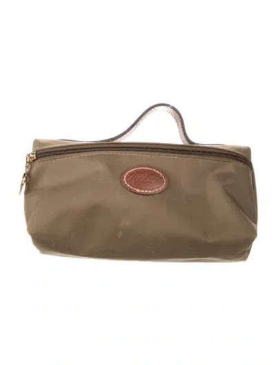 Pre-owned Longchamp Le Pliage Cosmetic Bag In Green