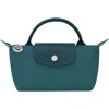 Longchamp Le Pliage Cosmetics Case In Teal