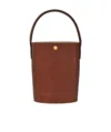 Longchamp Epure Small Leather Bucket Bag In Brown
