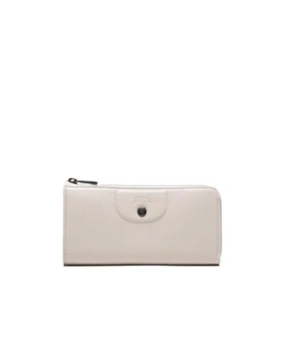 Longchamp Le Pliage Cuir Series Wallet In White