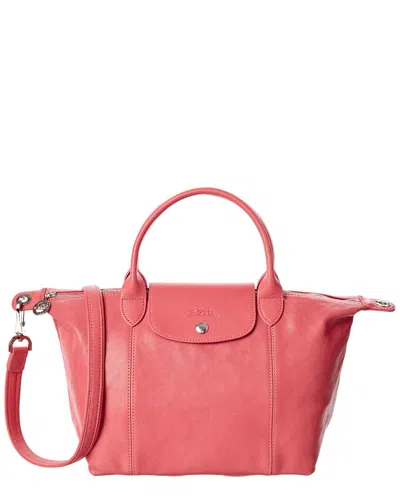 Longchamp Le Pliage Cuir Small Leather Top Handle In Pink