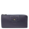 Longchamp Le Pliage Cuir Zip Around Wallet - Navy In Navy