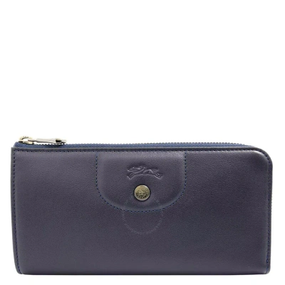 Longchamp Le Pliage Cuir Zip Around Wallet - Navy