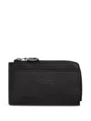Longchamp Le Pliage Embossed Leather Cardholder In Black