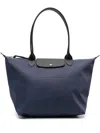 Longchamp Le Pliage Energy Large Canvas Long Handle Tote In Blue