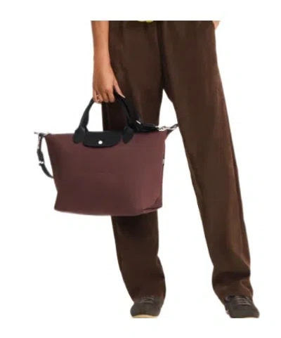 Longchamp Ll Le Pliage Leather-trim Tote Bag In Brown