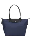 Longchamp Le Pliage Energy Large Canvas Long Handle Tote In Blue