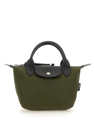 Longchamp Structured Green Polyamide Bag In Brown
