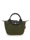 Longchamp Structured Green Polyamide Bag In Green