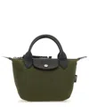 Longchamp Structured Green Polyamide Bag In Brown