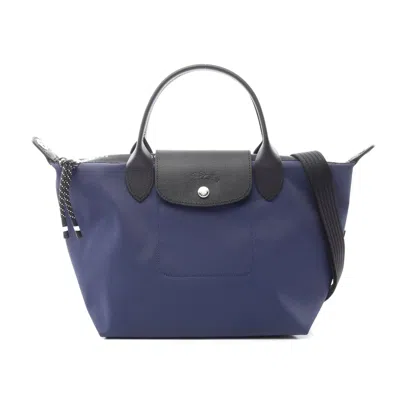 Longchamp Le Pliage Energy S Tote Bag Canvas Leather In Blue